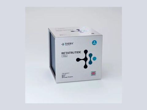 Caixa Thera Genetics Retatrutide 10 mg com quatro frascos